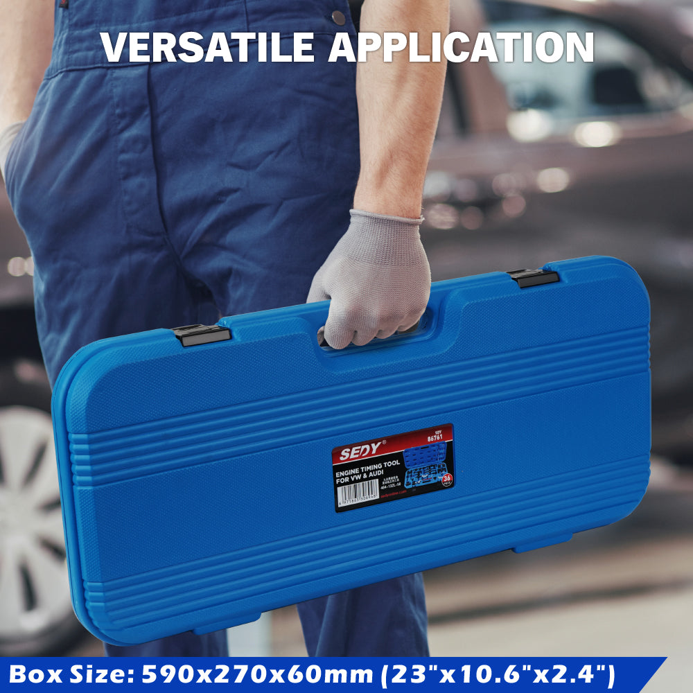 diesel engine timing tool kit for VW Audi Skoda Seat 34pcs TDI timing locking tools camshaft crankshaft alignment set with case