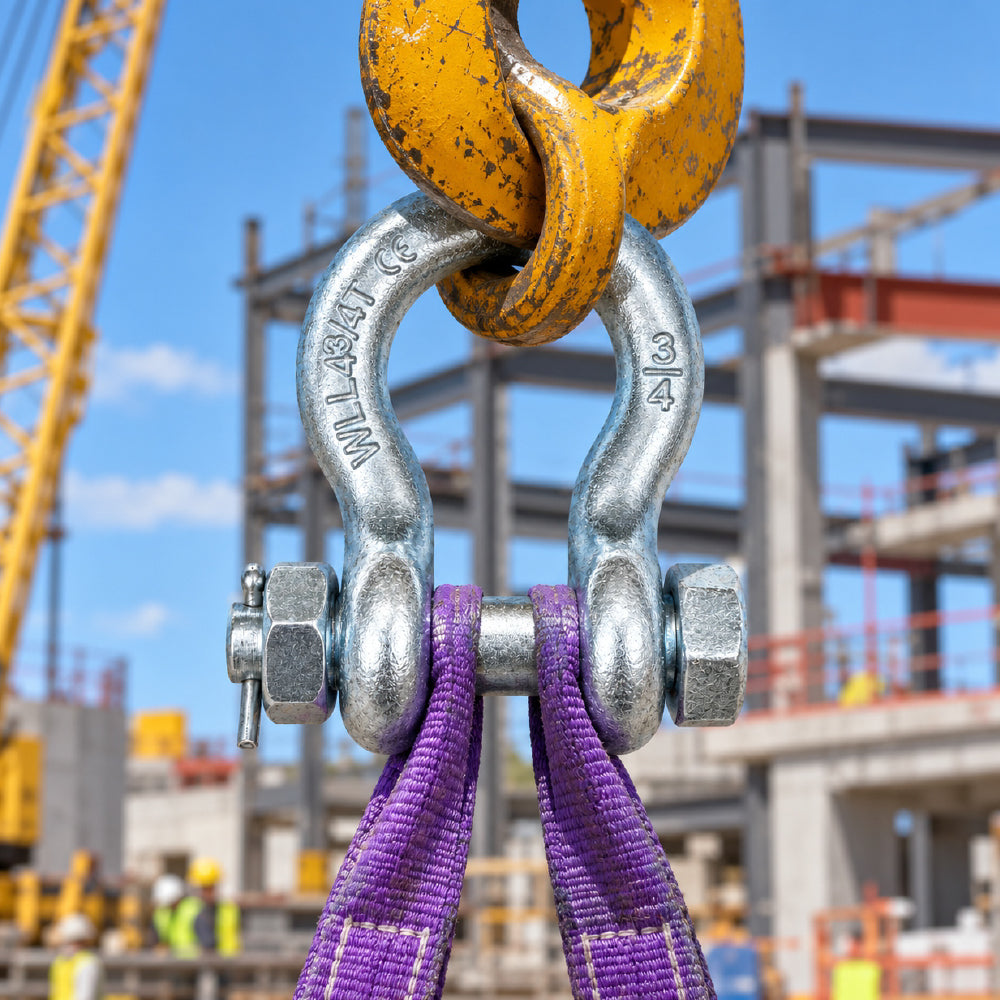 heavy duty bolt type bow shackle 0.5T-25T with nut and cotter pin for lifting, rigging, towing and industrial applications