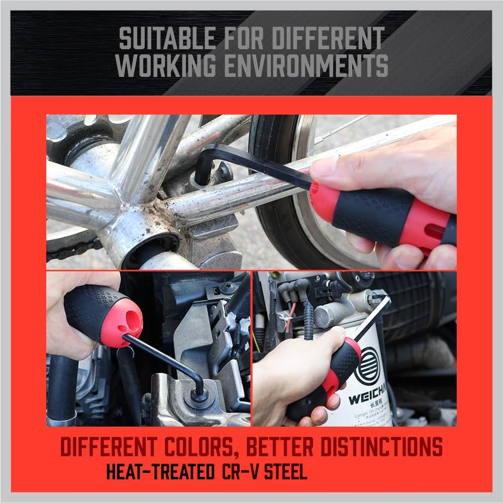 SEDY 36-Piece Ball End Hex Key & Torx Star Wrench Set, Long Arm Allen Key Set SAE Metric with T-Handle & Storage Bag