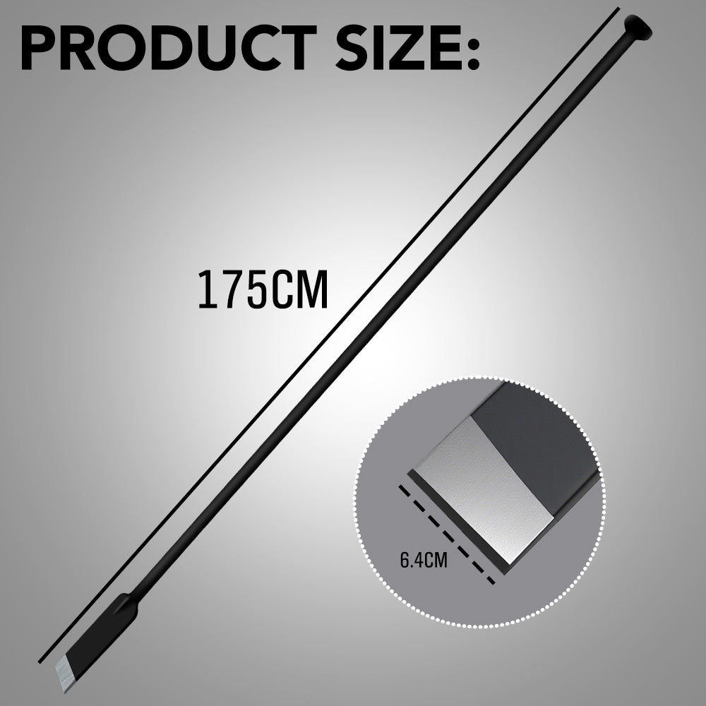 175cm heavy-duty extended crowbar with carbon steel construction and 6.4cm wide forged pry tip