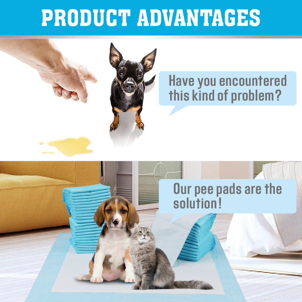 VaKa Pet disposable puppy pee pads, 60 x 60cm, 6-layer absorbent leakproof dog training pads in pink or blue, 105 or 210 count
