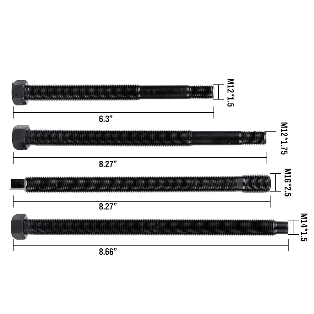 5-piece harmonic balancer installer tool kit with long bolts and bearing, fits Ford and Dodge engines, includes blue blow-moulded storage case