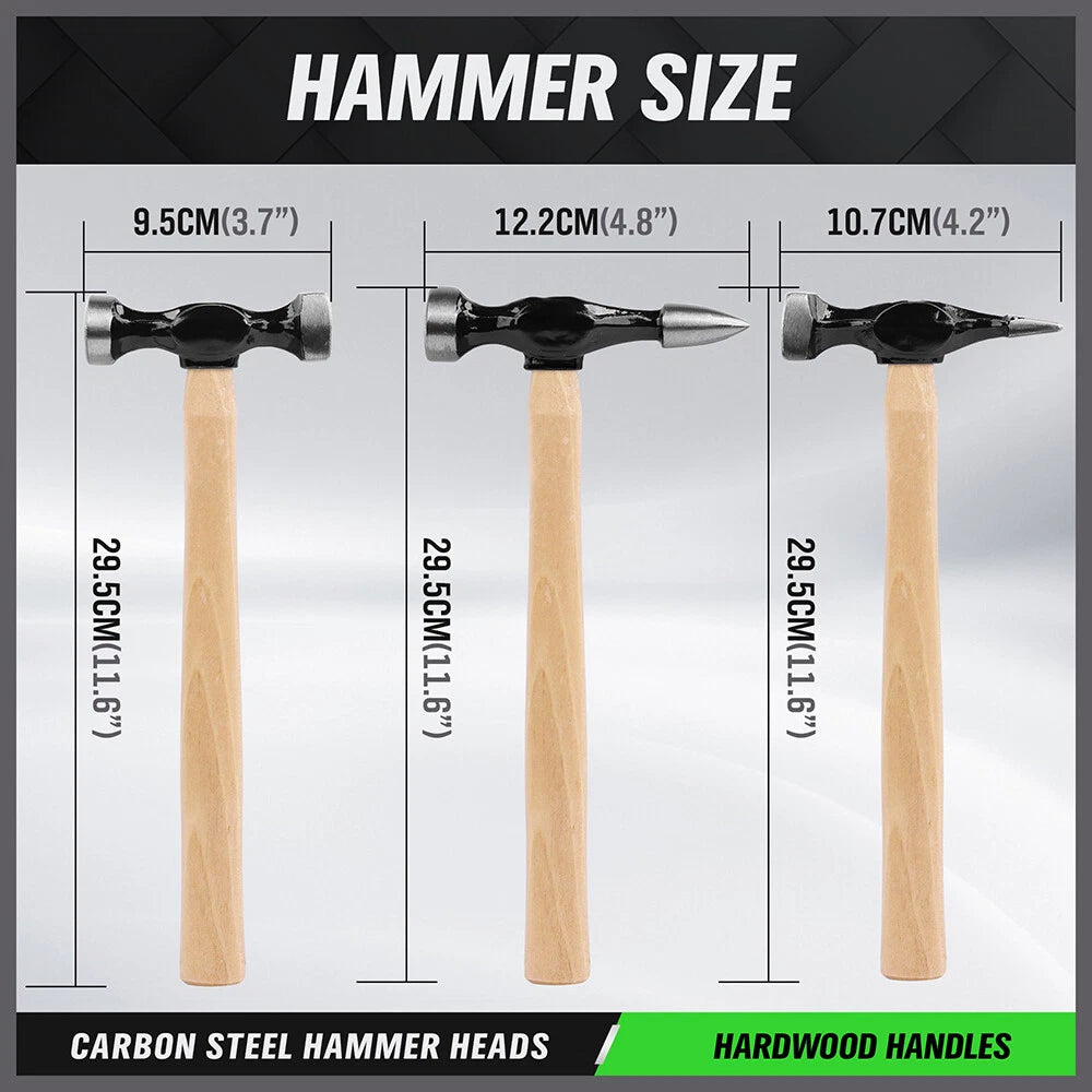 7 Piece Car Body Repair Hammer & Dolly Kit Auto Panel Beating Dent Roller Auto