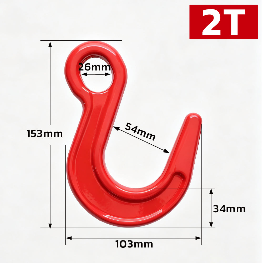 large opening eye hook with heavy-duty powder-coated finish for rigging, lifting, cargo securement and material handling