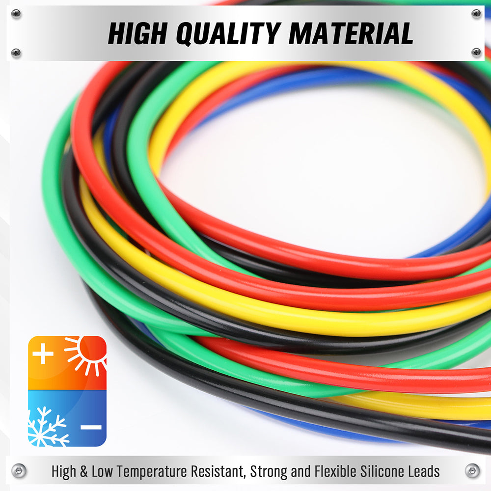 1.1m banana to alligator clip test lead set with silicone insulated wires for multimeter and electronic testing – 1000V 15A rated professional tool.