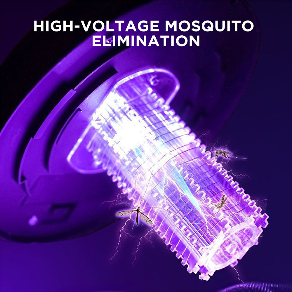 2 pack solar insect killer lamp outdoor UV mosquito zapper garden stake lights with dual lighting modes waterproof