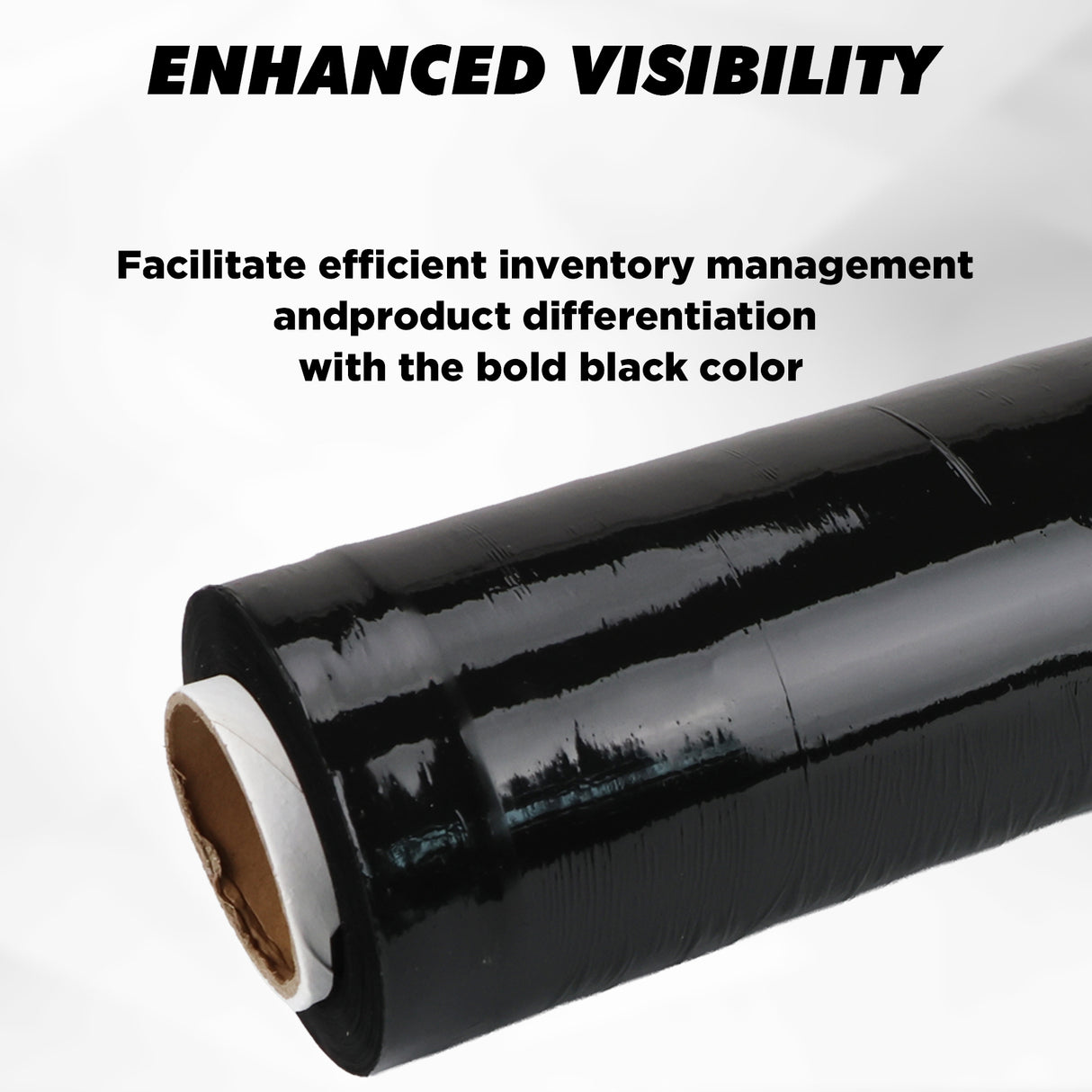 black stretch wrap roll 500mm x 300m heavy duty plastic pallet wrap film for moving, shipping, warehouse packing and storage protection
