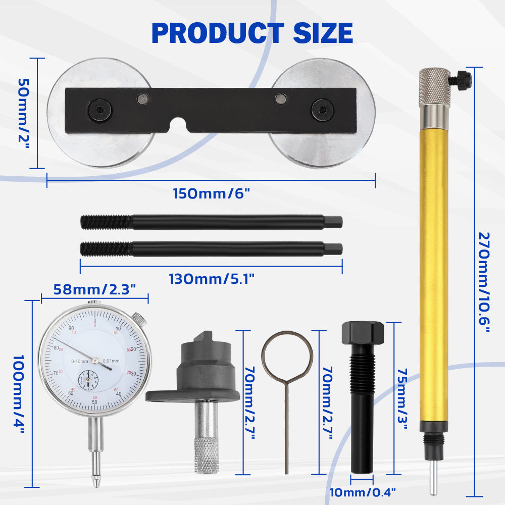 engine timing tool kit with dial gauge for VAG 1.2 1.4 1.6 FSI 1.4 TSI camshaft alignment crankshaft locking tool set