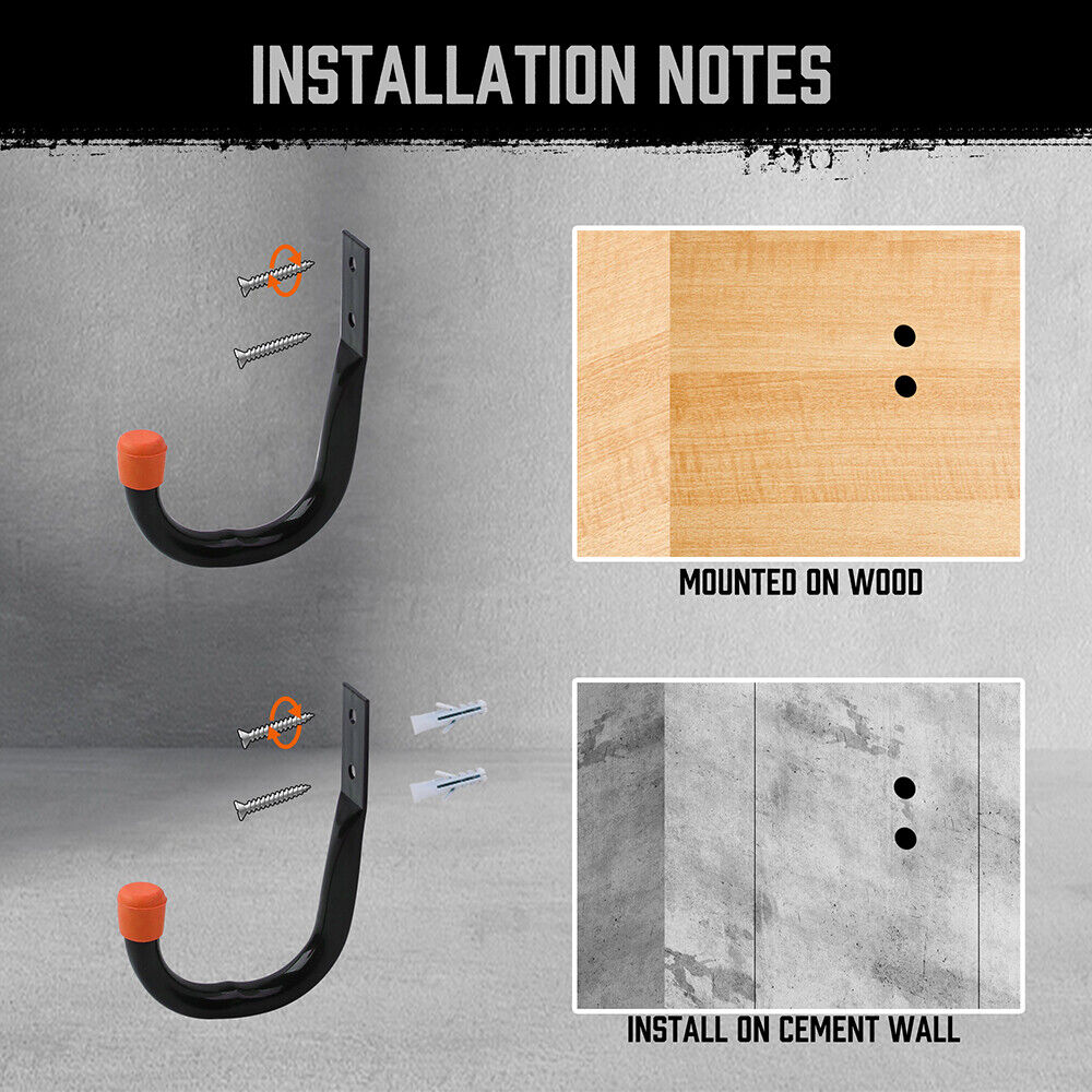 Rust-resistant garage storage hooks with rubber tips for tools, bikes & gear - HORUSDY Professional Tools Australia