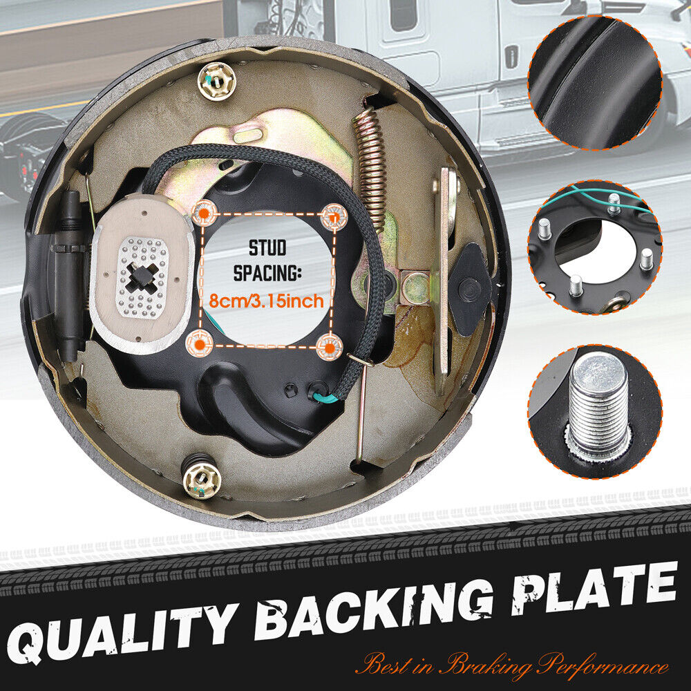 10 Inch Trailer Electric Brake, Heavy Duty Braking System for Trailers by HORUSDY