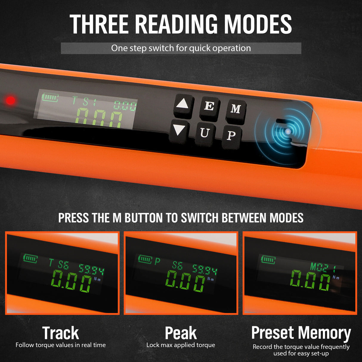 Professional 1/2-inch drive digital torque wrench with bidirectional measurement & ISO-certified calibration - HORUSDY Tools Australia