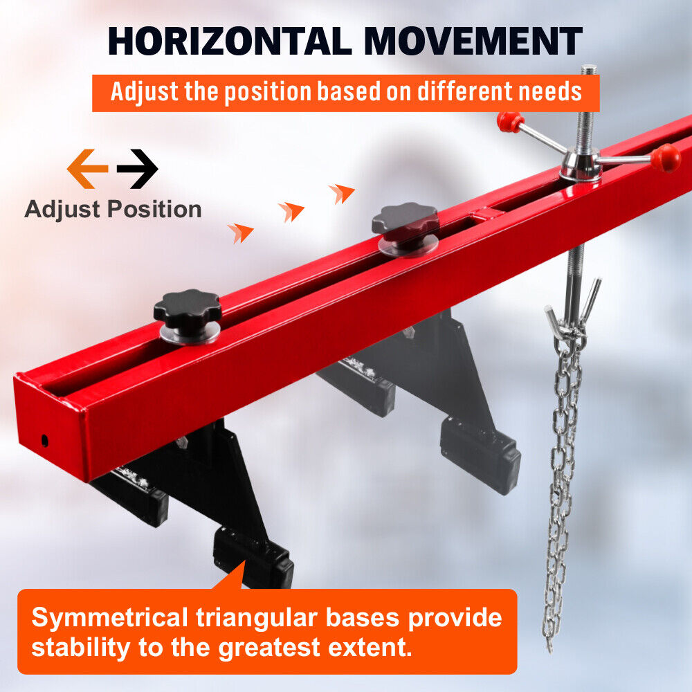 Heavy duty double-deck engine support bar with 500 KG load capacity for engine transmission repairs