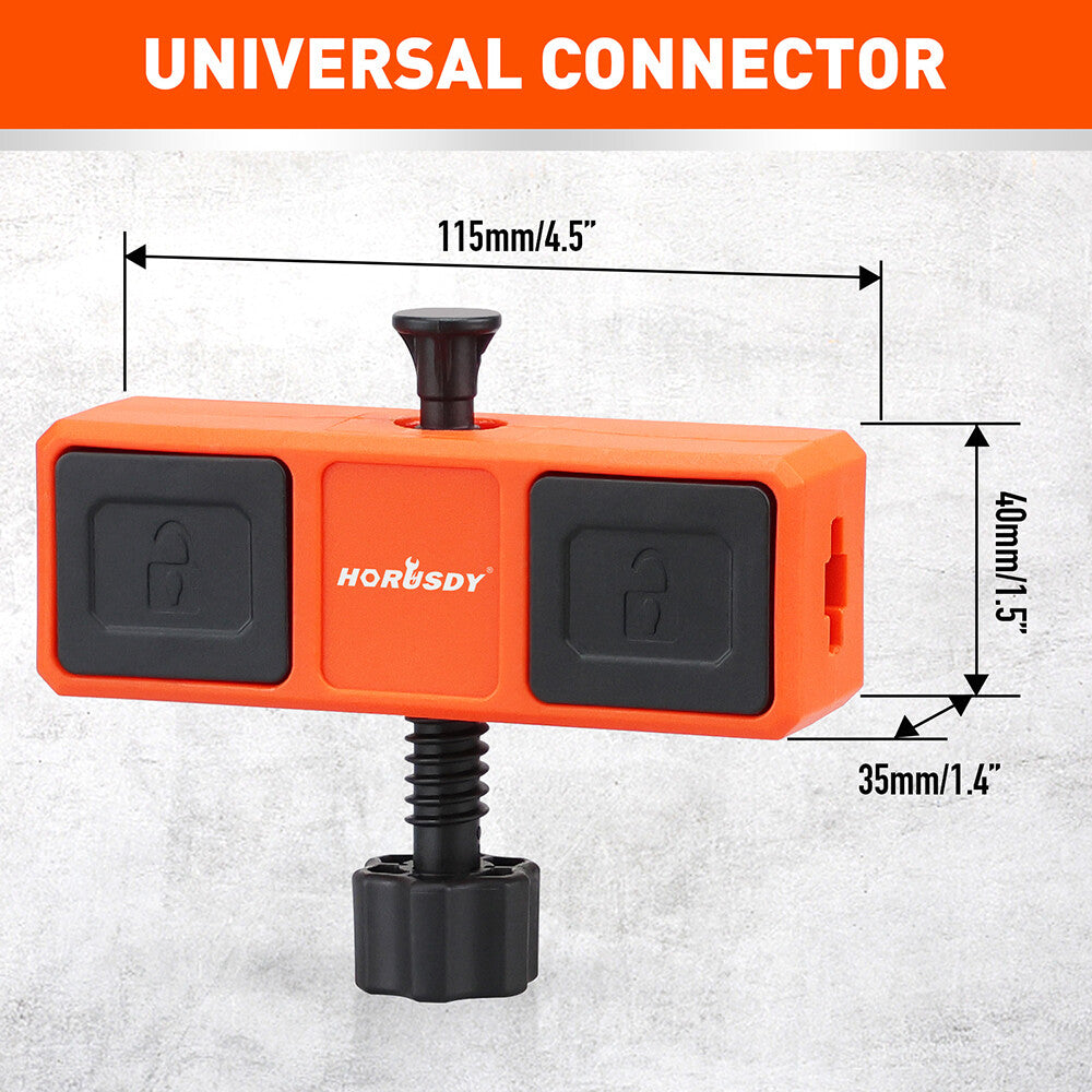 HORUSDY clamp connector with leveling bubble, universal fit for 6mm x 18mm L-bar clamps, 350lbs force, woodworking tool extension