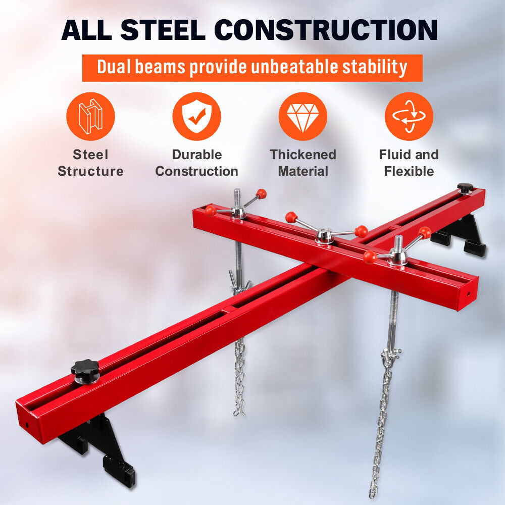 Heavy duty double-deck engine support bar with 500 KG load capacity for engine transmission repairs