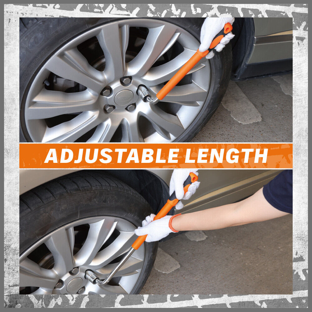 Adjustable telescopic wheel wrench set for car tire repair & industrial use - HORUSDY Professional Tools Australia