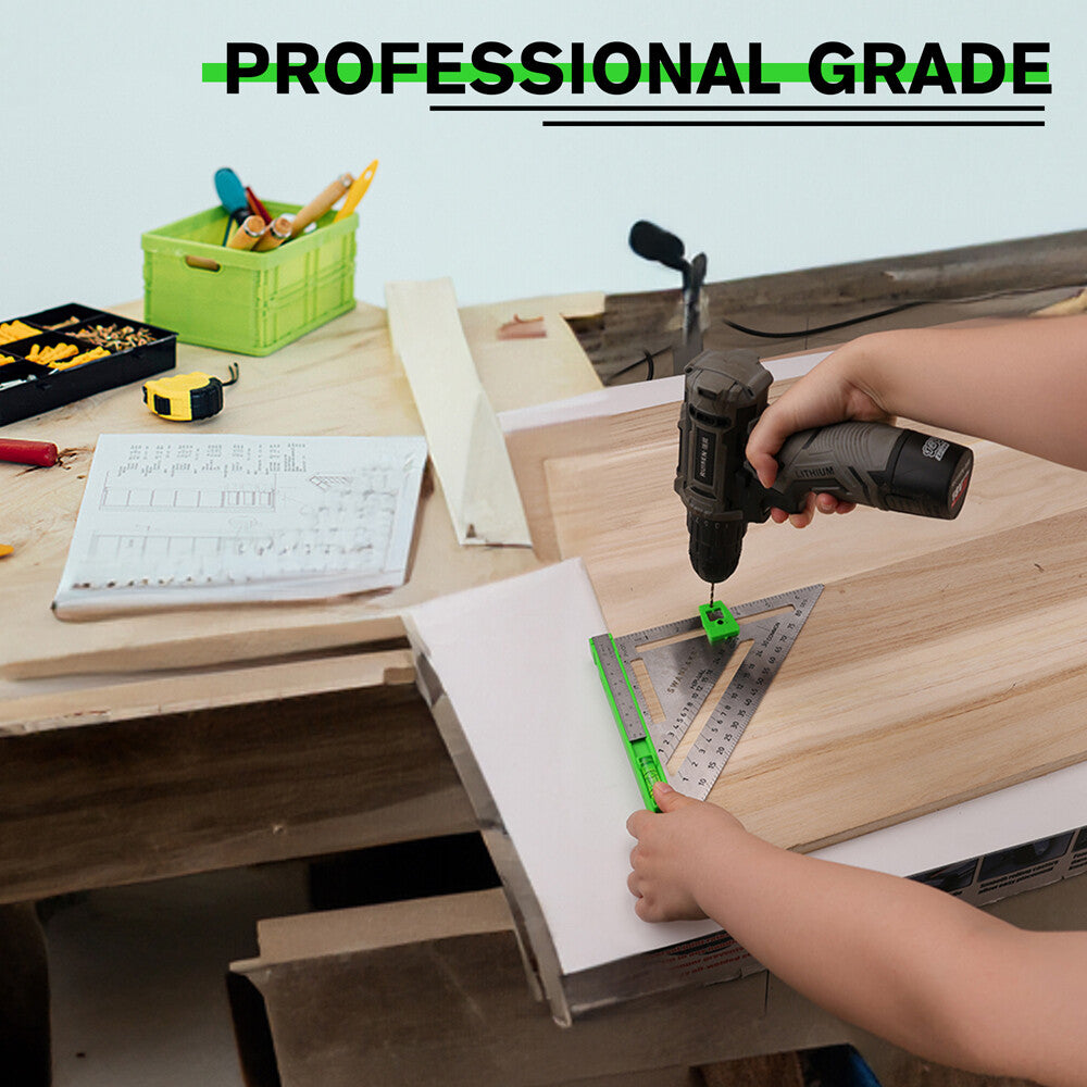 SWANLAKE 4-piece rafter and combination square tool set with ruler and spirit level for woodworking