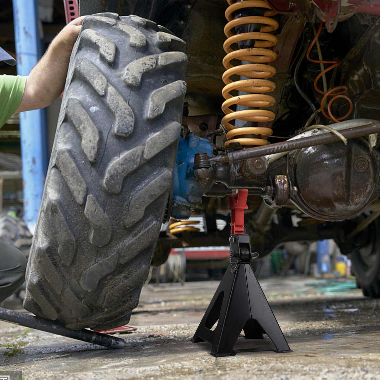 Horusdy 6-Ton Automotive Car Jack Stands, Double Safety Locking System, Adjustable 380-600mm, Set of 2