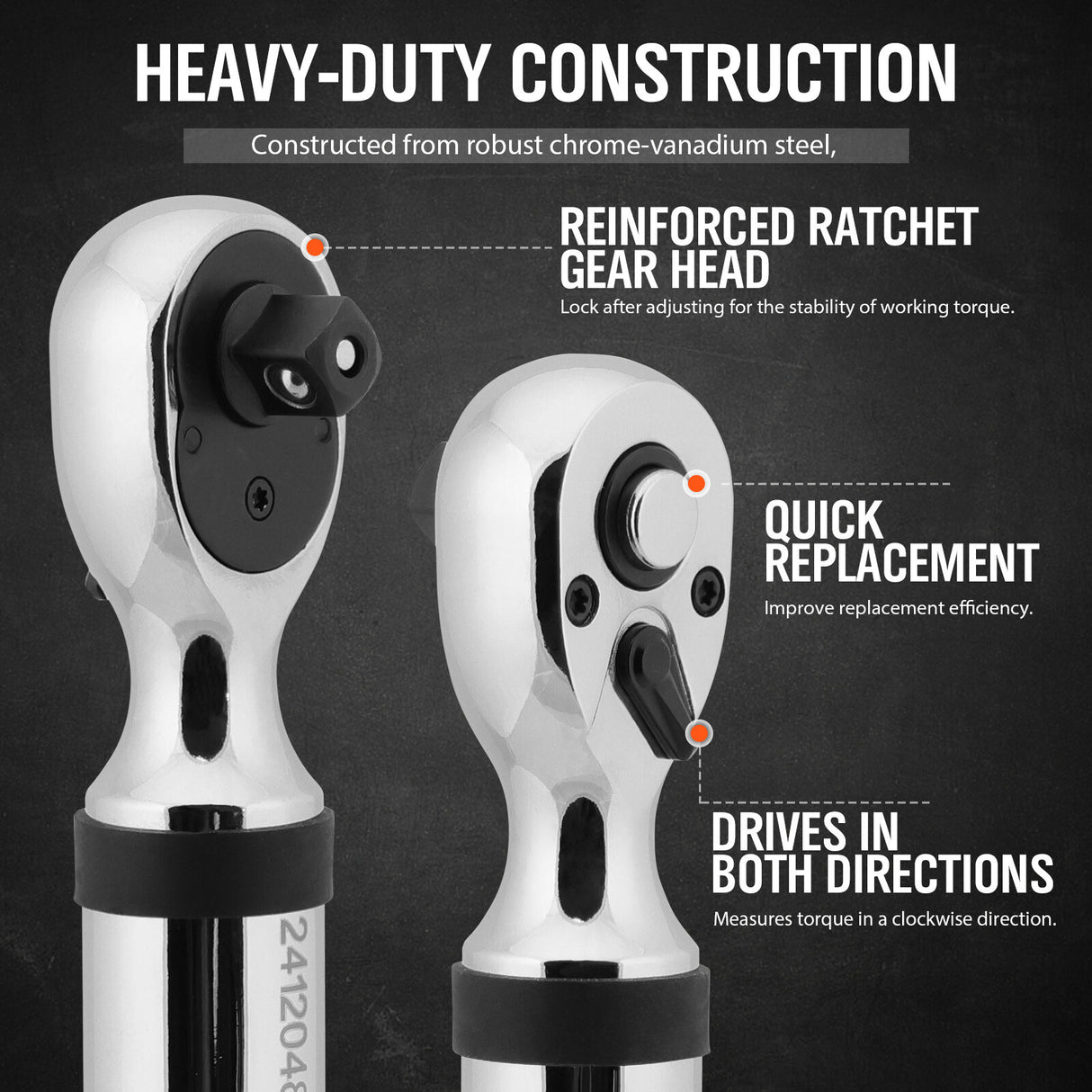 Professional digital torque wrench with bidirectional measurement, 4-unit switching & ISO-certified calibration - HORUSDY Tools Australia