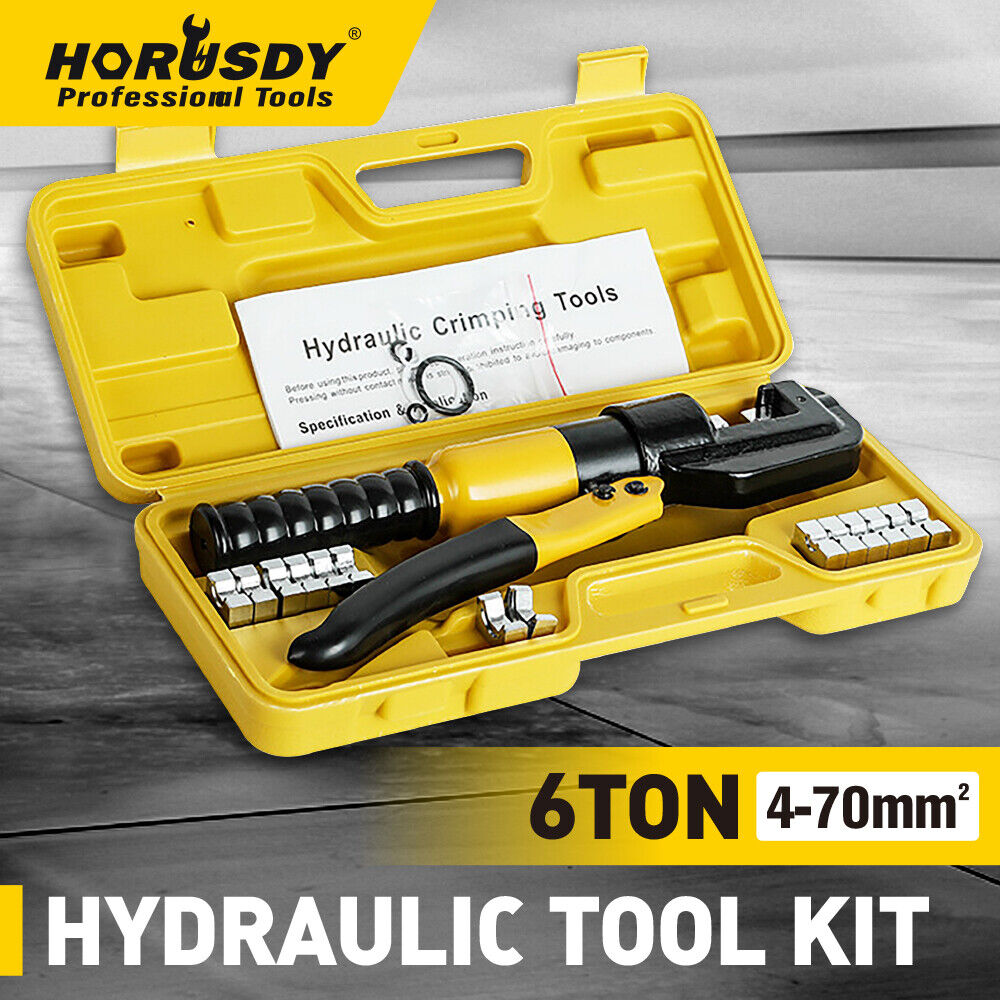 HORUSDY 6 Ton Hydraulic Crimper Battery Wire Cable Lug Terminal Crimping Tool