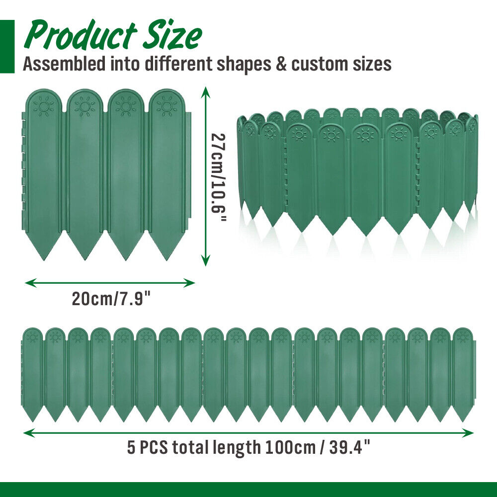 3 Color Garden Lawn Edging Plant Border 20/27cm Outdoor Tree Fence Yard Flower
