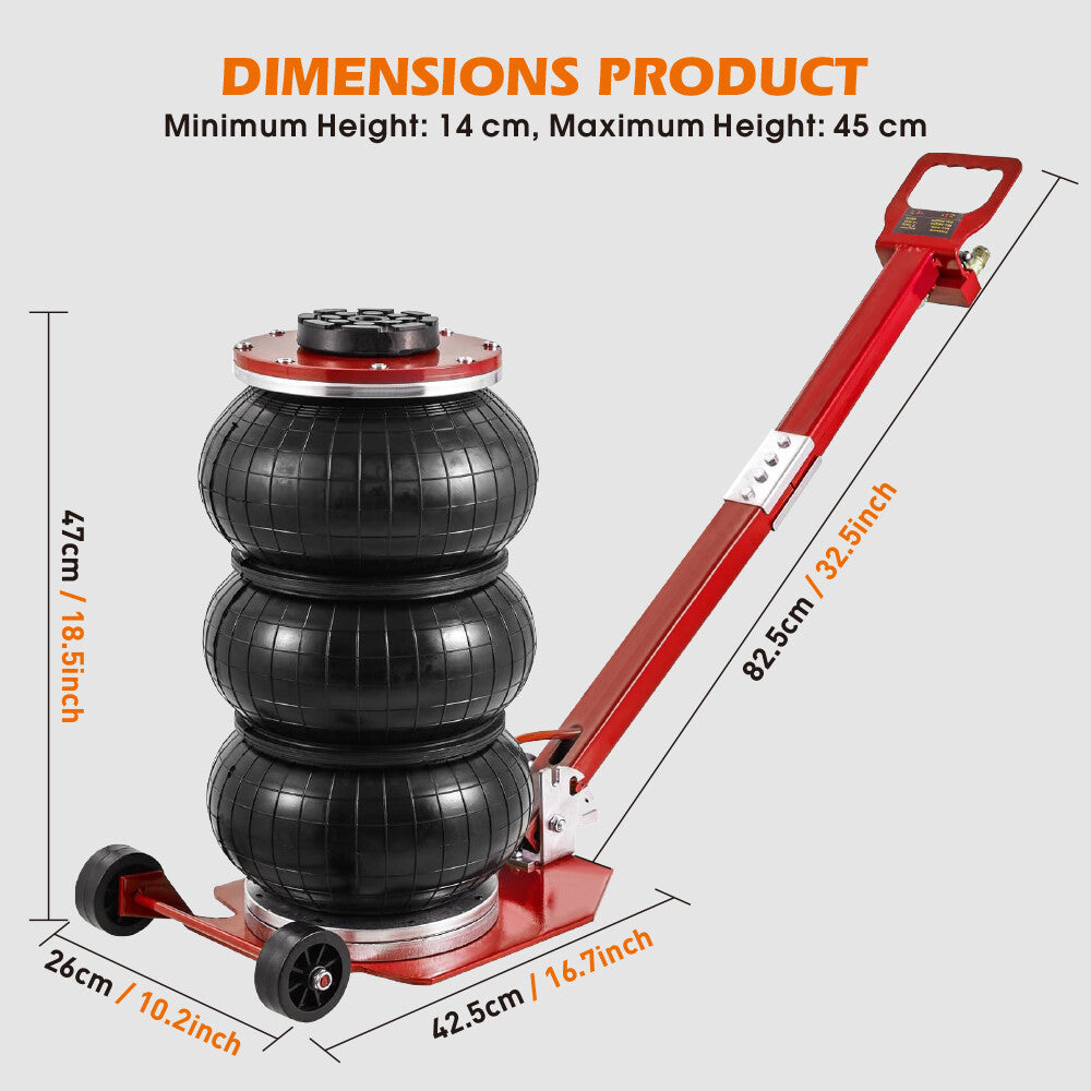 5-ton heavy-duty air bag jack for cars, trucks & SUVs with non-slip base - HORUSDY Professional Tools Australia
