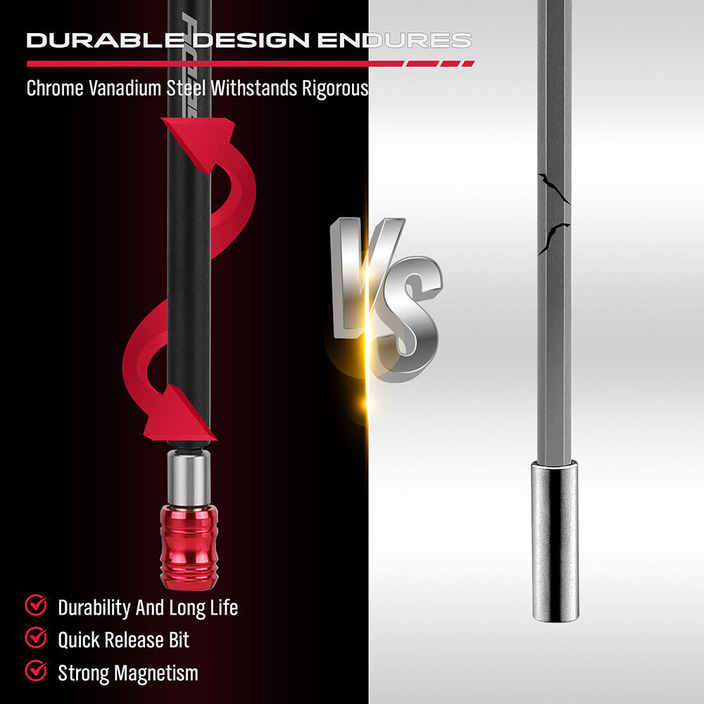 Sedy 300mm heavy-duty magnetic drill bit extension holder with quick release and Cr-V steel, ideal for power tools and precision drilling