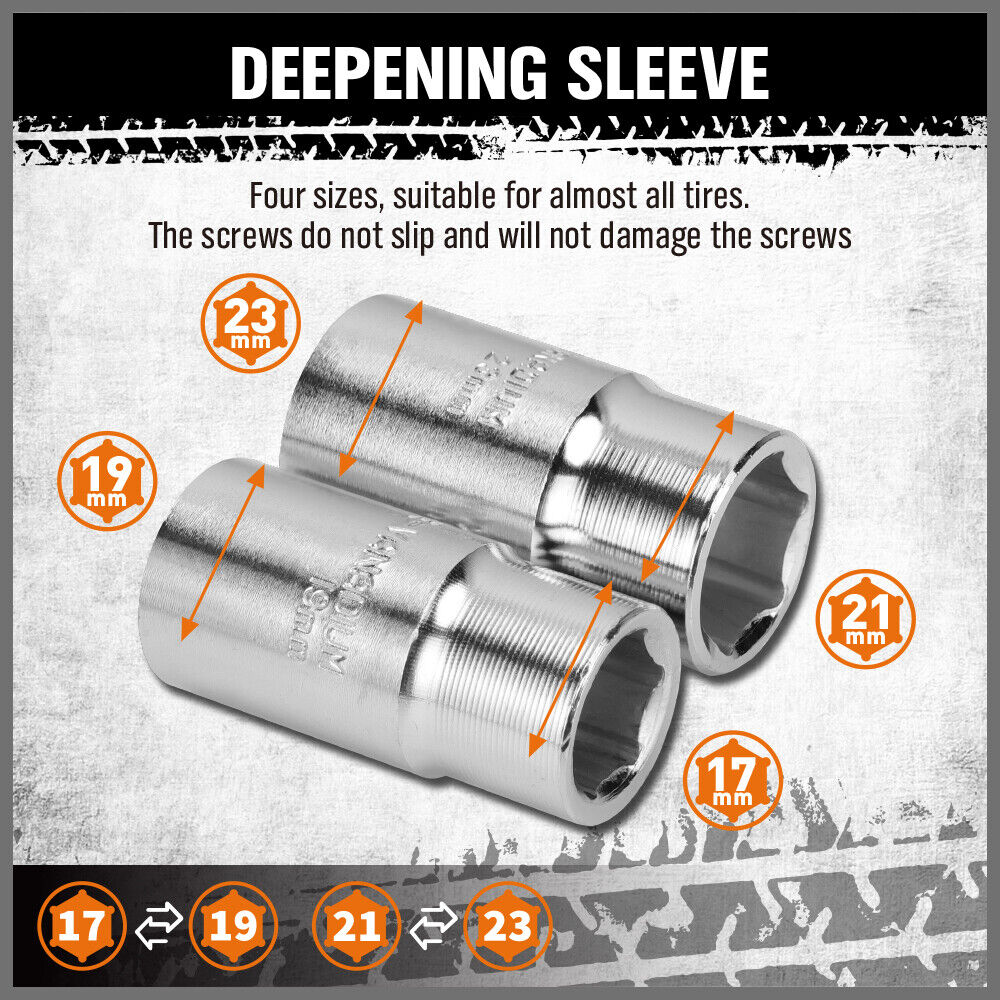 Adjustable telescopic wheel wrench set for car tire repair & industrial use - HORUSDY Professional Tools Australia