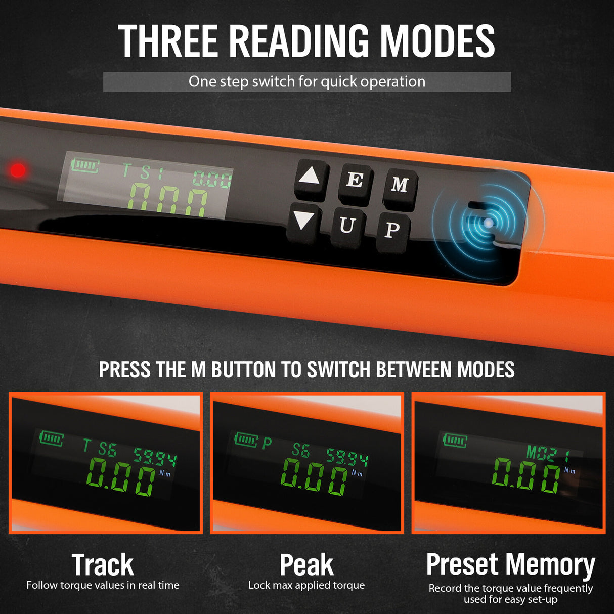 Professional digital torque wrench with bidirectional measurement, 4-unit switching & ISO-certified calibration - HORUSDY Tools Australia