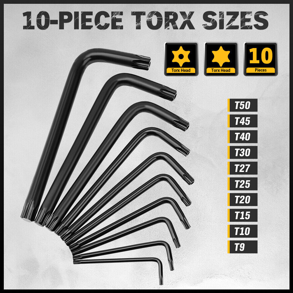 "41-piece hex and torx key allen wrench set with T-handle, featuring metric and SAE sizes, ideal for mechanics and DIY enthusiasts."