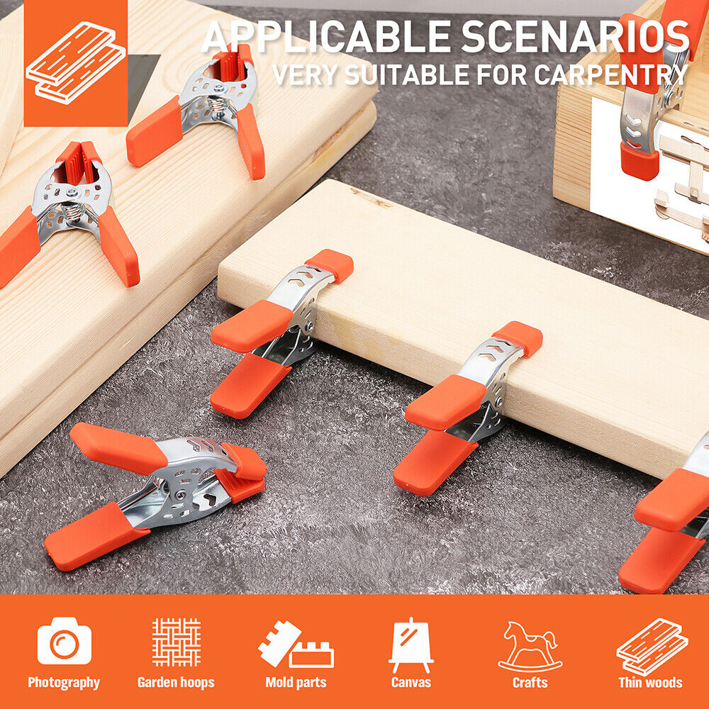 SPACK Heavy Duty 4-Inch Spring Clamp with Steel Spring and Non-Slip PVC Coated Handle