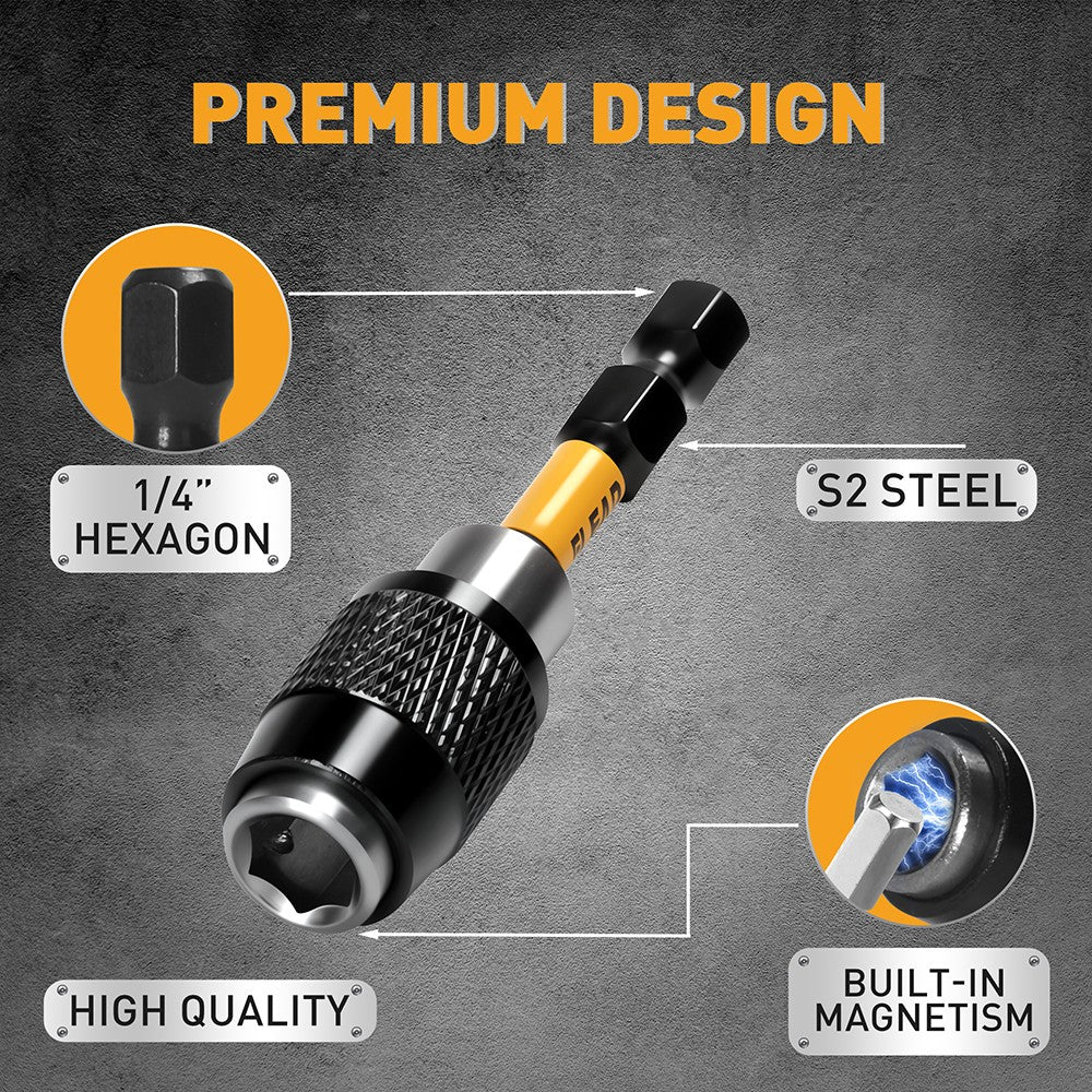 ELEAD 3-piece magnetic bit holder set with 1/4” hex shank, quick-release design, strong magnetism and S2 steel for drills and drivers