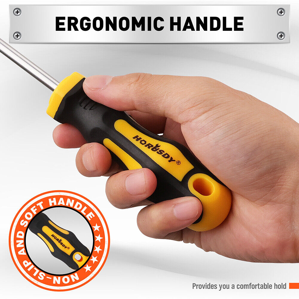 HORUSDY 13Pcs Magnetic Screwdriver Set Phillips Flat Head Tips Automotive Hook