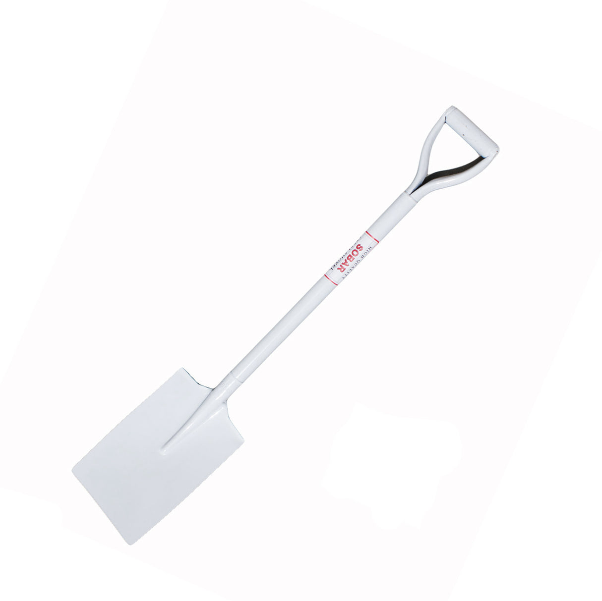 Full metal square shovel with durable construction, ideal for digging and gardening tasks in various outdoor environments