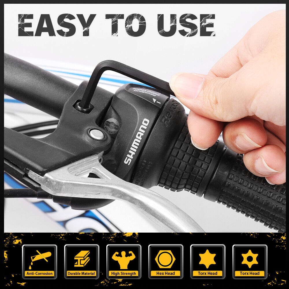 "41-piece hex and torx key allen wrench set with T-handle, featuring metric and SAE sizes, ideal for mechanics and DIY enthusiasts."