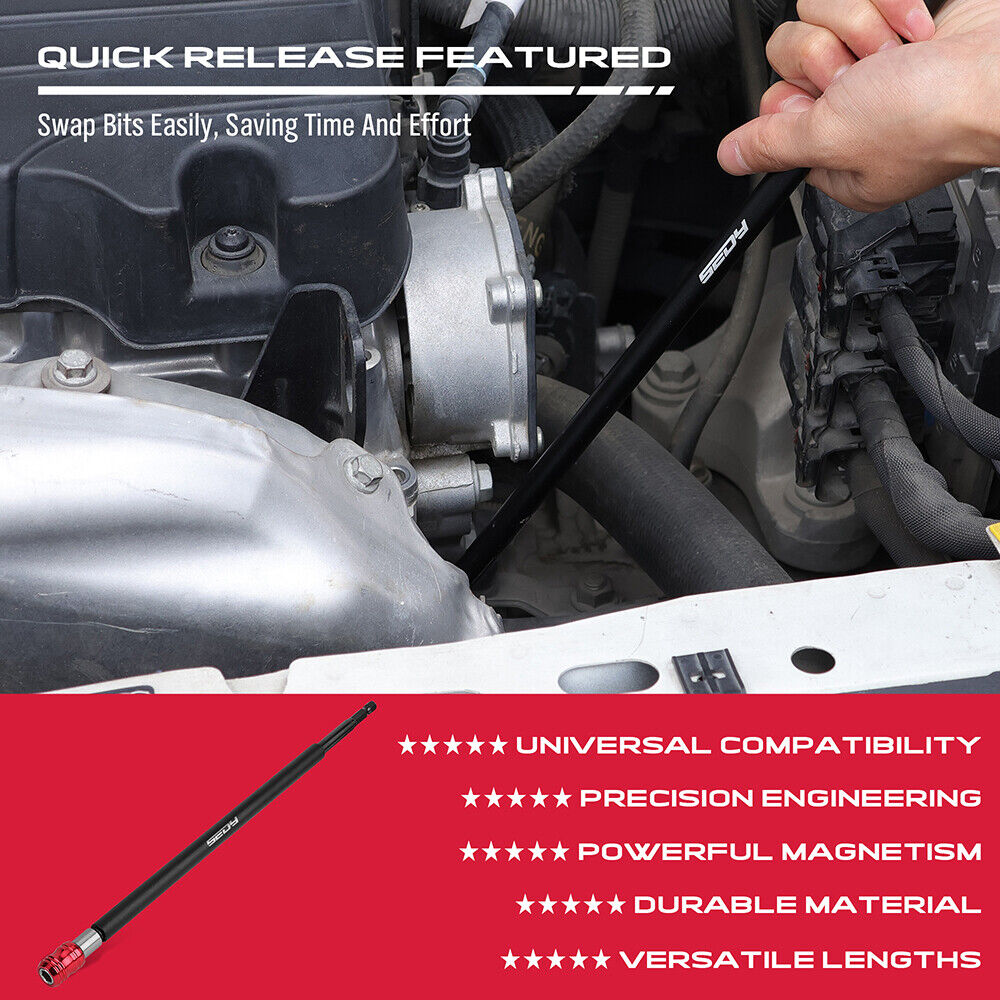 Sedy 300mm heavy-duty magnetic drill bit extension holder with quick release and Cr-V steel, ideal for power tools and precision drilling