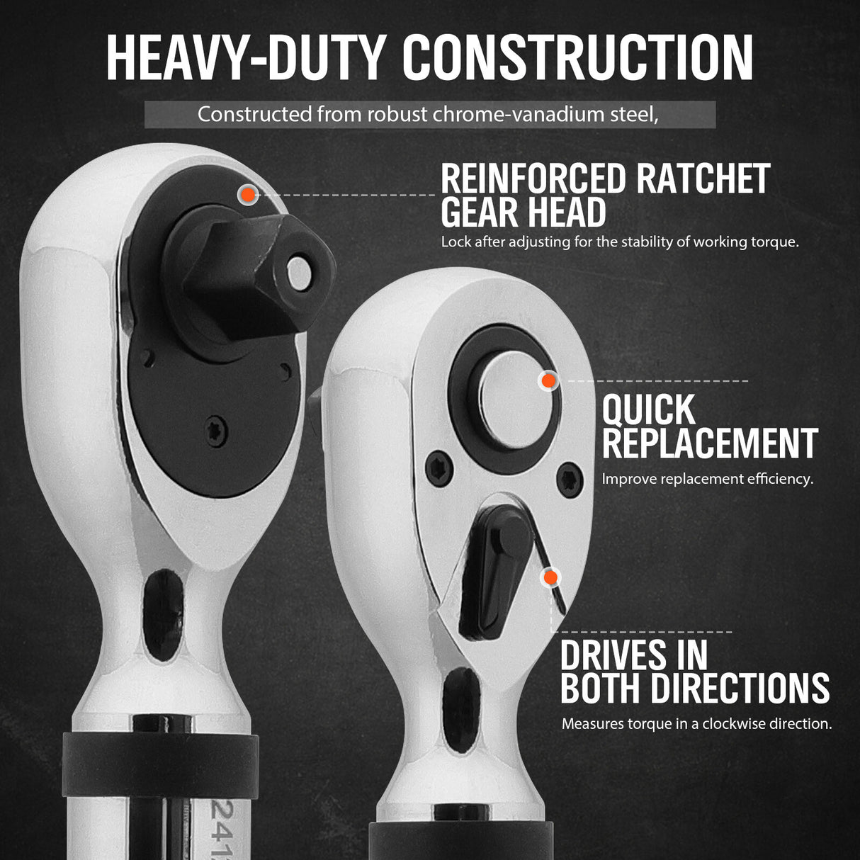 Professional 1/2-inch drive digital torque wrench with bidirectional measurement & ISO-certified calibration - HORUSDY Tools Australia