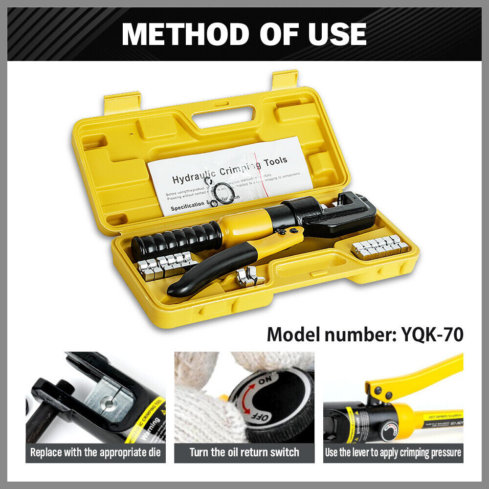 HORUSDY 6 Ton Hydraulic Crimper Battery Wire Cable Lug Terminal Crimping Tool