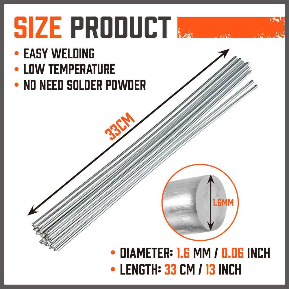 Pack of 50 Low Temperature 1.6mm Aluminum Welding Cored Wires - Perfect for Various Welding Applications, Including Electric and Food Industry