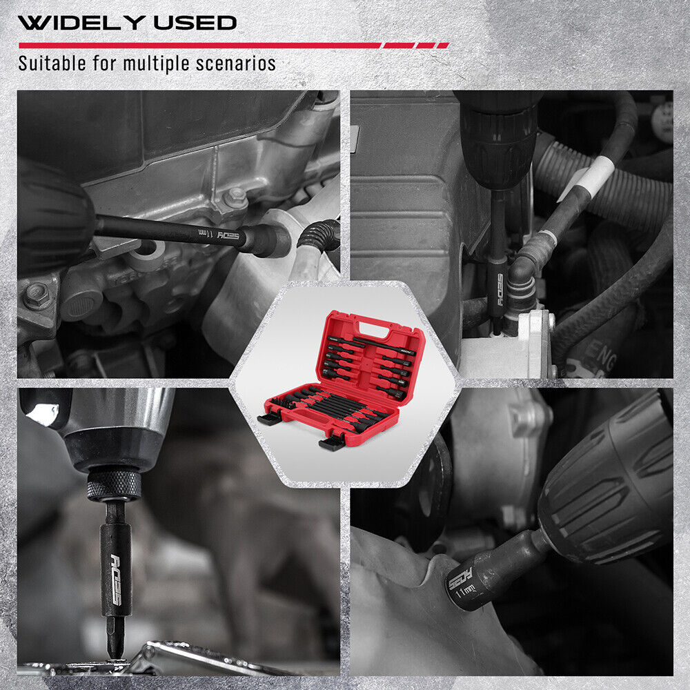 33-piece Sedy Nut Driver Set with magnetic force, extra-long drivers, CR-V steel material, and a convenient storage case for easy organization