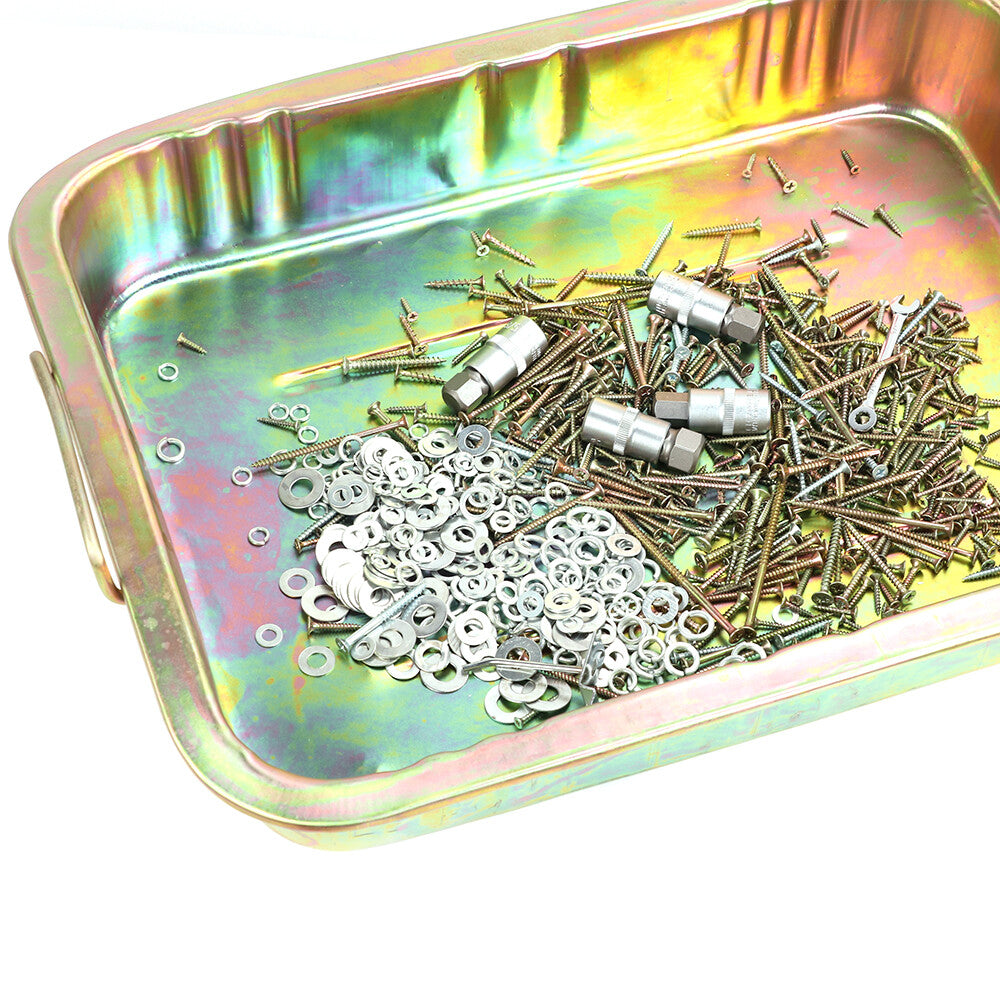 High-quality, durable mechanic oil pickup trays for automotive maintenance, available in multiple sizes for easy oil collection and parts organization.