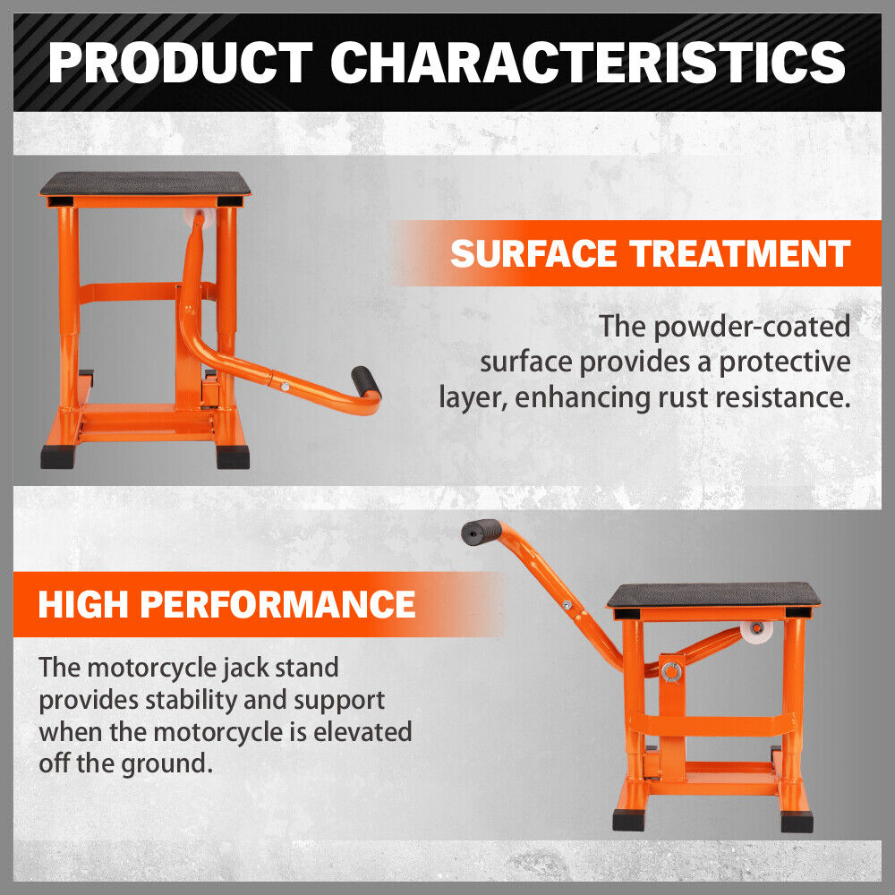 HORUSDY 220Lbs Motorbike Jack Lift Crank Lift Manual Repair Clean Hoist Table - Adjustable Height Stand for Dirt Bikes