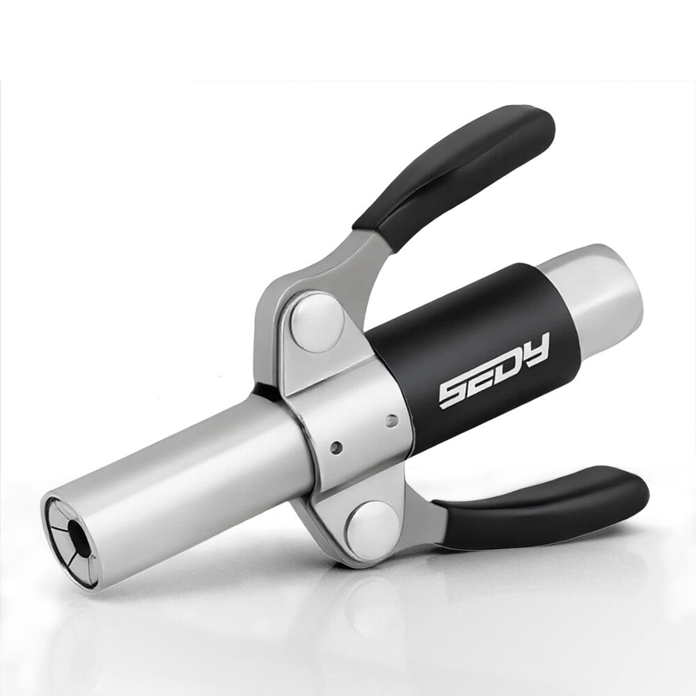 HORUSDY self-locking grease coupler with dual handle, 6-jaw reinforced design, supports M6 to M14 fittings, for high-pressure lubrication up to 14000 PSI