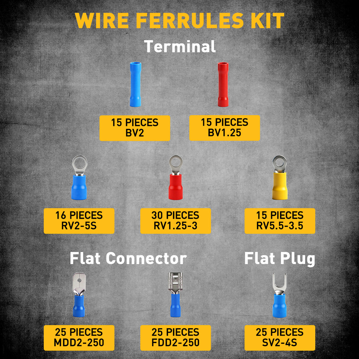 ELEAD ferrule crimping tool kit with wire stripper, ferrule terminals assortment and electrical connectors for wiring repair