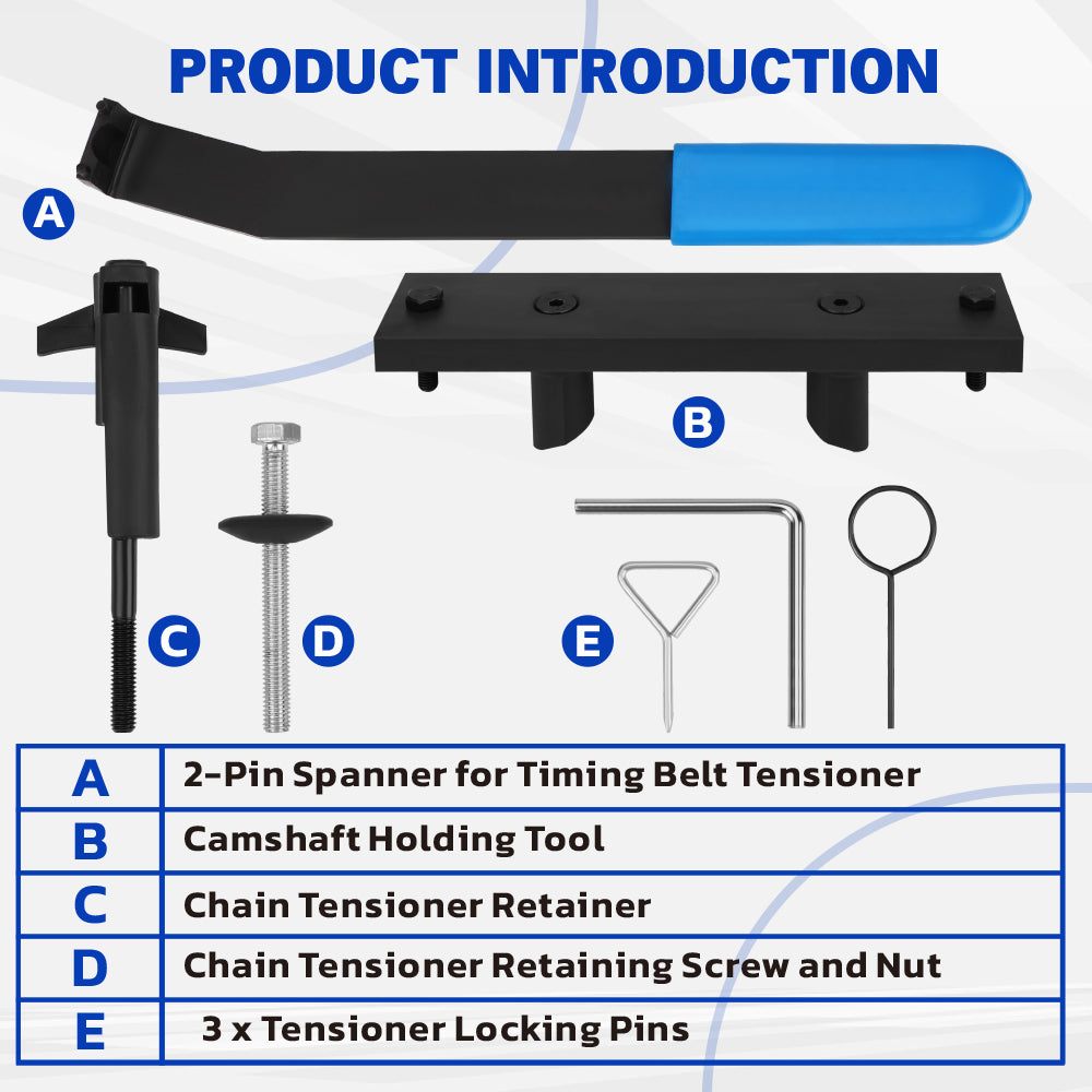 engine timing tool kit for VW Audi 2.0T camshaft locking tool BPG BPY BWT tensioner tool set with case