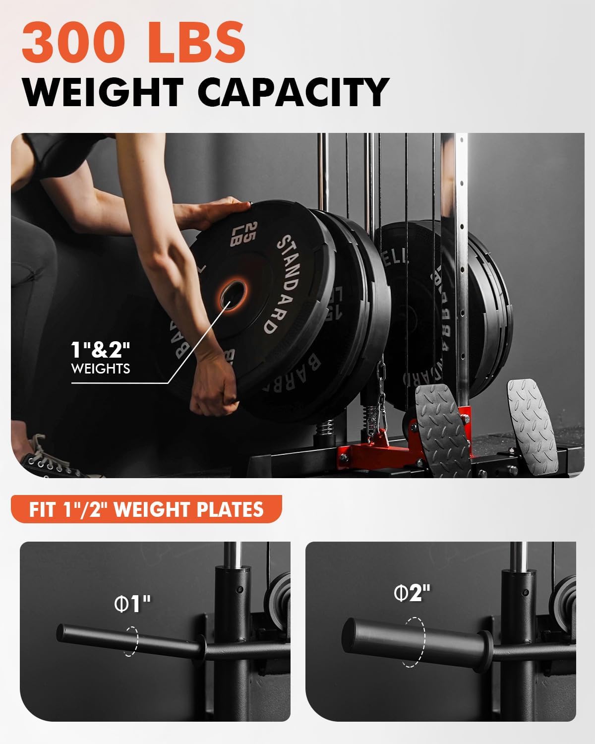plate loaded cable machine with pulley system adjustable height functional trainer with lat pulldown bar and attachments