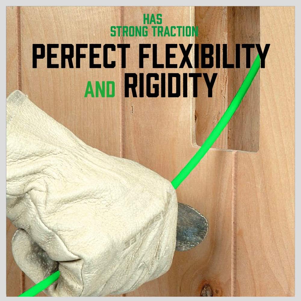 Set of green 3.3m fiberglass push pull rods with brass connectors for non-conductive cable installation in tight spaces.