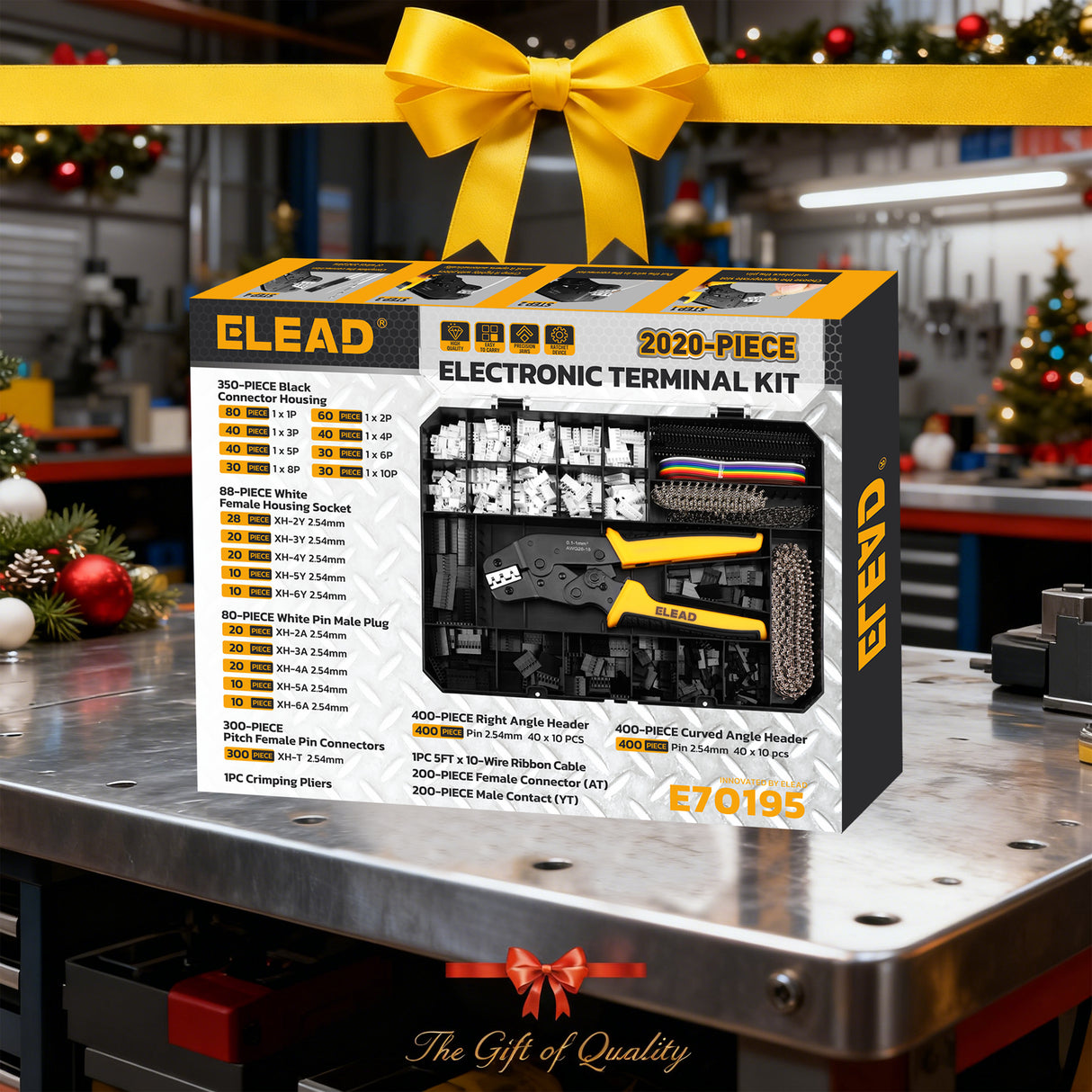 ELEAD 2020PCS Electronic Terminal Kit with Ratcheting Crimping Tool, XH 2.54mm Connector Set, Wire Crimp Terminals Kit for Electronics, Automotive Wiring & DIY