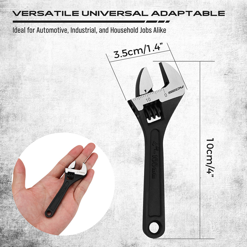 4 inch adjustable wrench 100mm mini adjustable spanner with laser engraved scale for household and small repair jobs