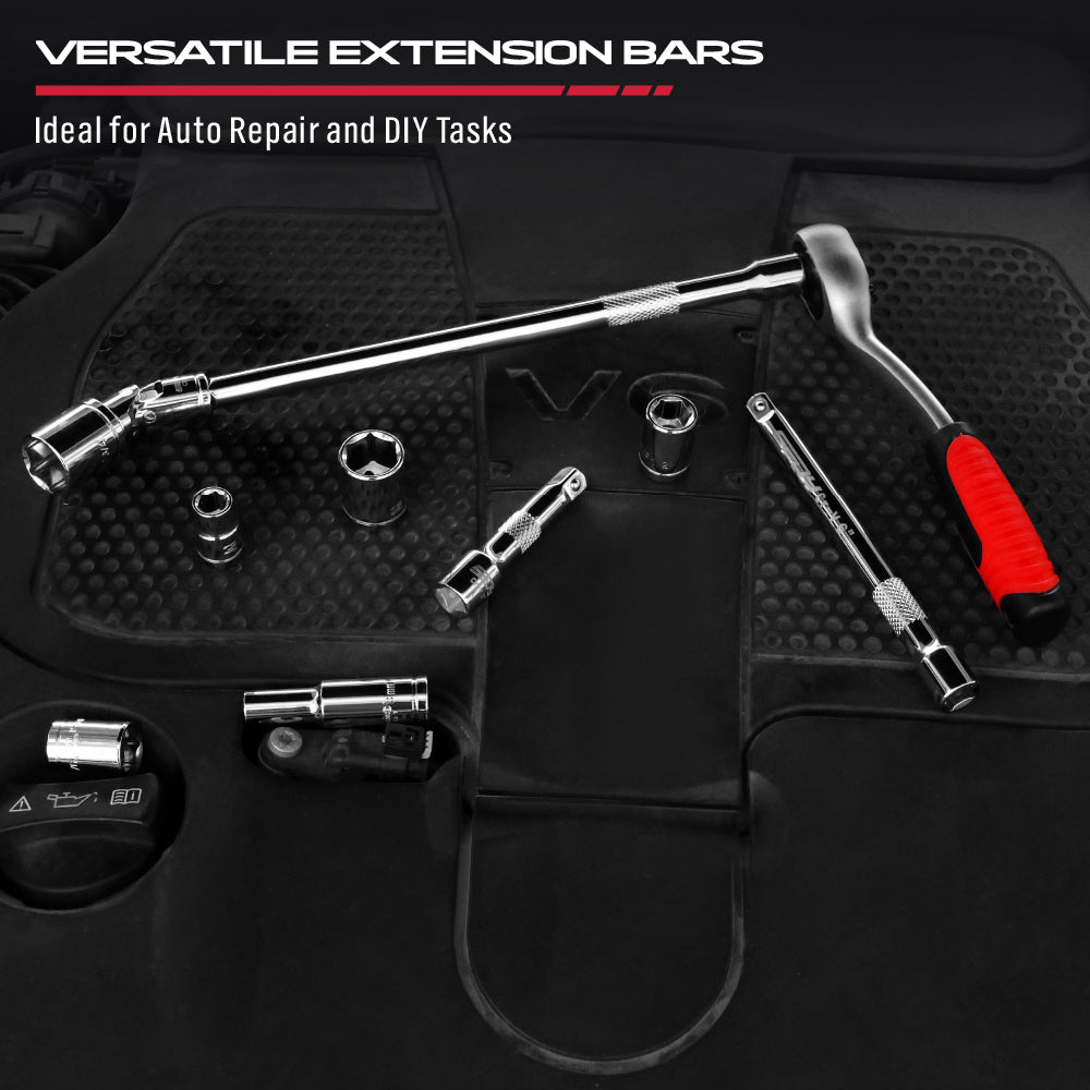 SEDY 3/8-inch socket extension bar set with universal joint for automotive and mechanical repair.
