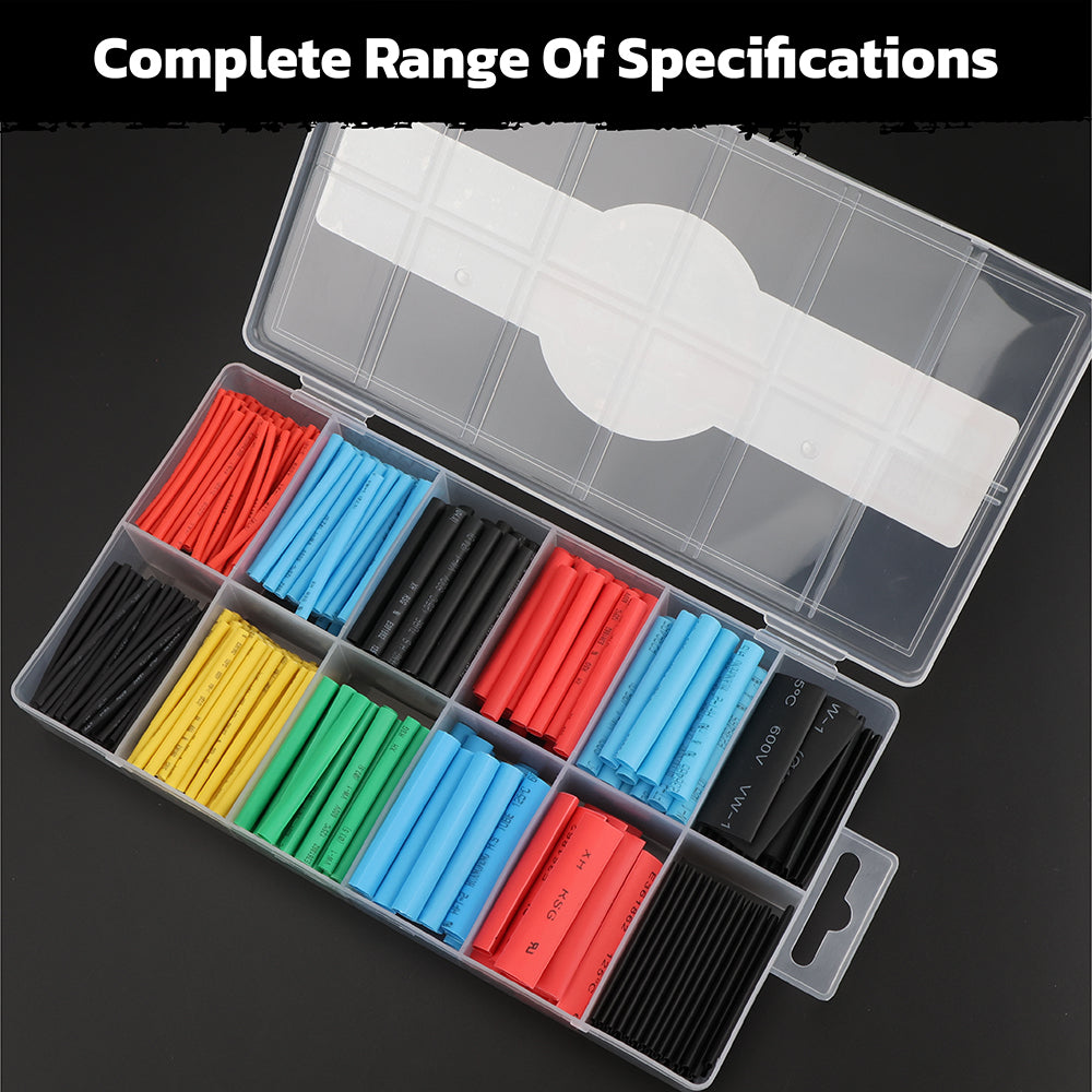 610-piece heat shrink tubing set with multiple sizes and colors, wire insulation tubes for electrical repair, DIY wiring and automotive applications